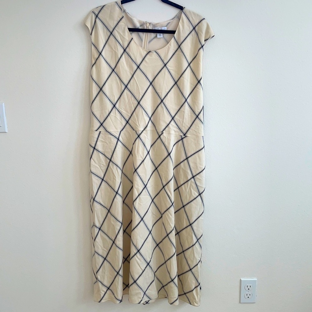 Nordstrom Signature Ivory blue fairfax checkered mini dress 16